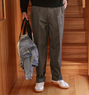 Winston Pant - Grey Herringbone