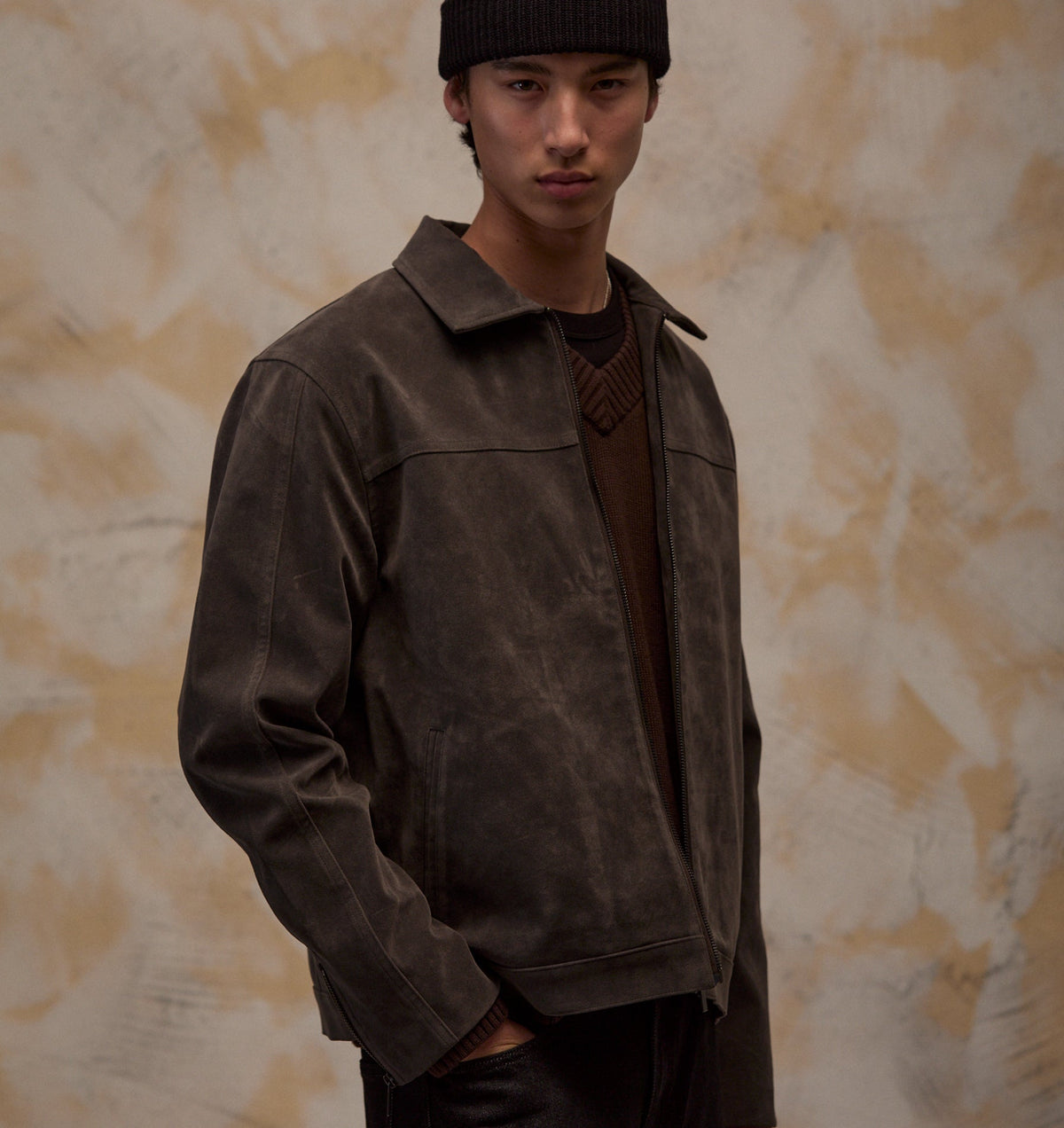 Mason Suede Jacket - Charcoal