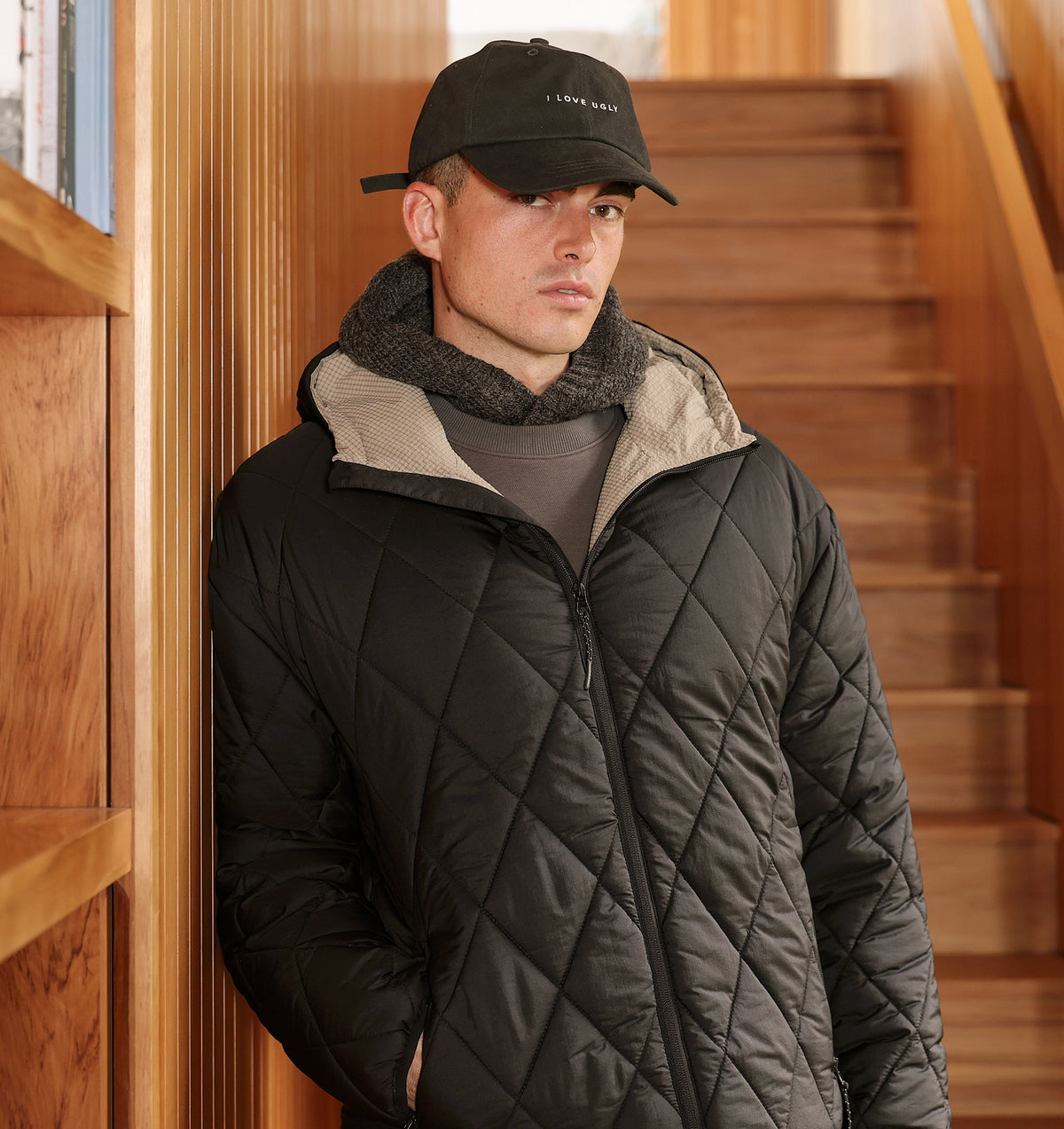 Puffer Hood Jacket - Black