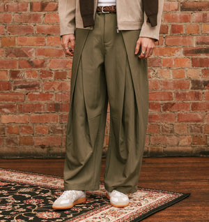 Vermont Pleat Pant - Smokey Green
