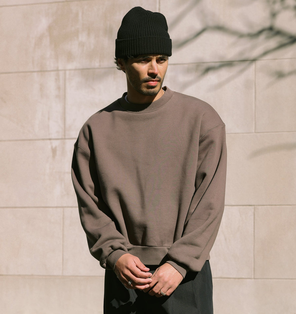 Heavy Box Crop Crew - Dusky Brown