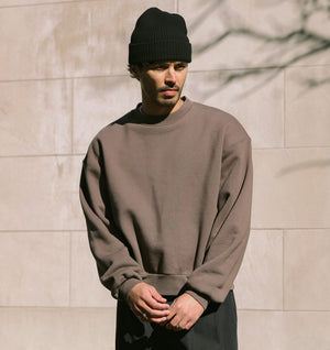 Heavy Box Crop Crew - Dusky Brown