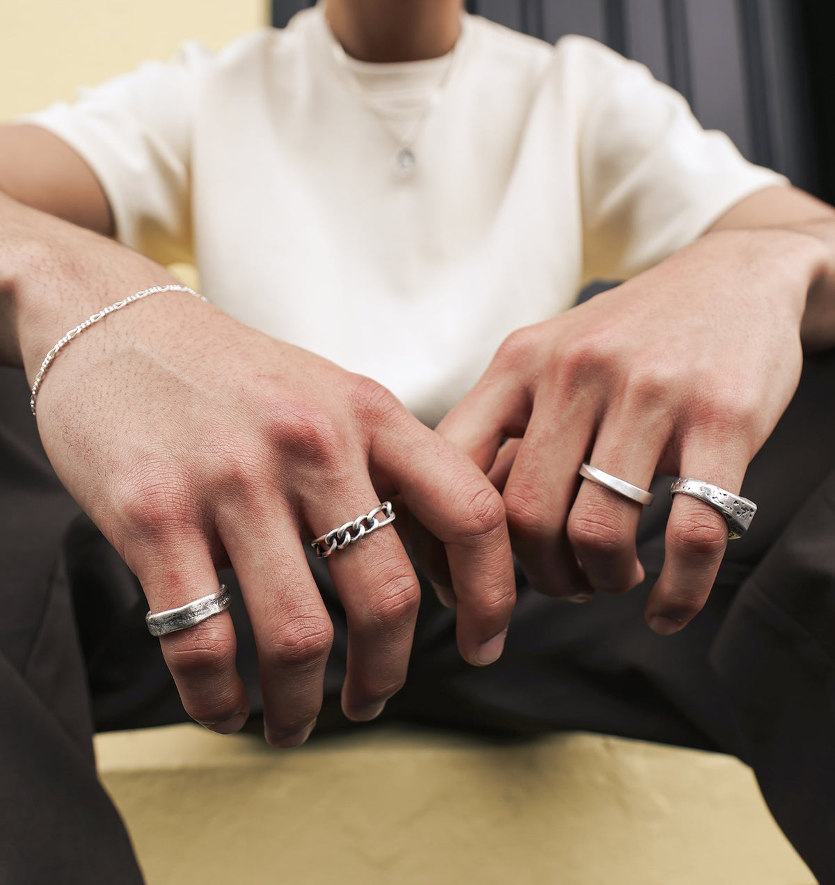 Warped Band Ring - Silver