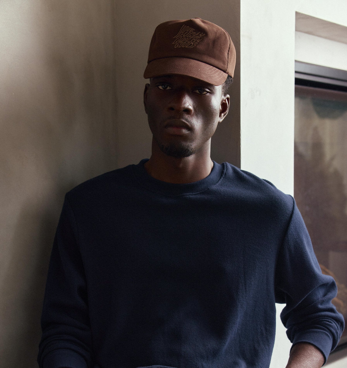 Waffle LS Tee - Midnight Navy
