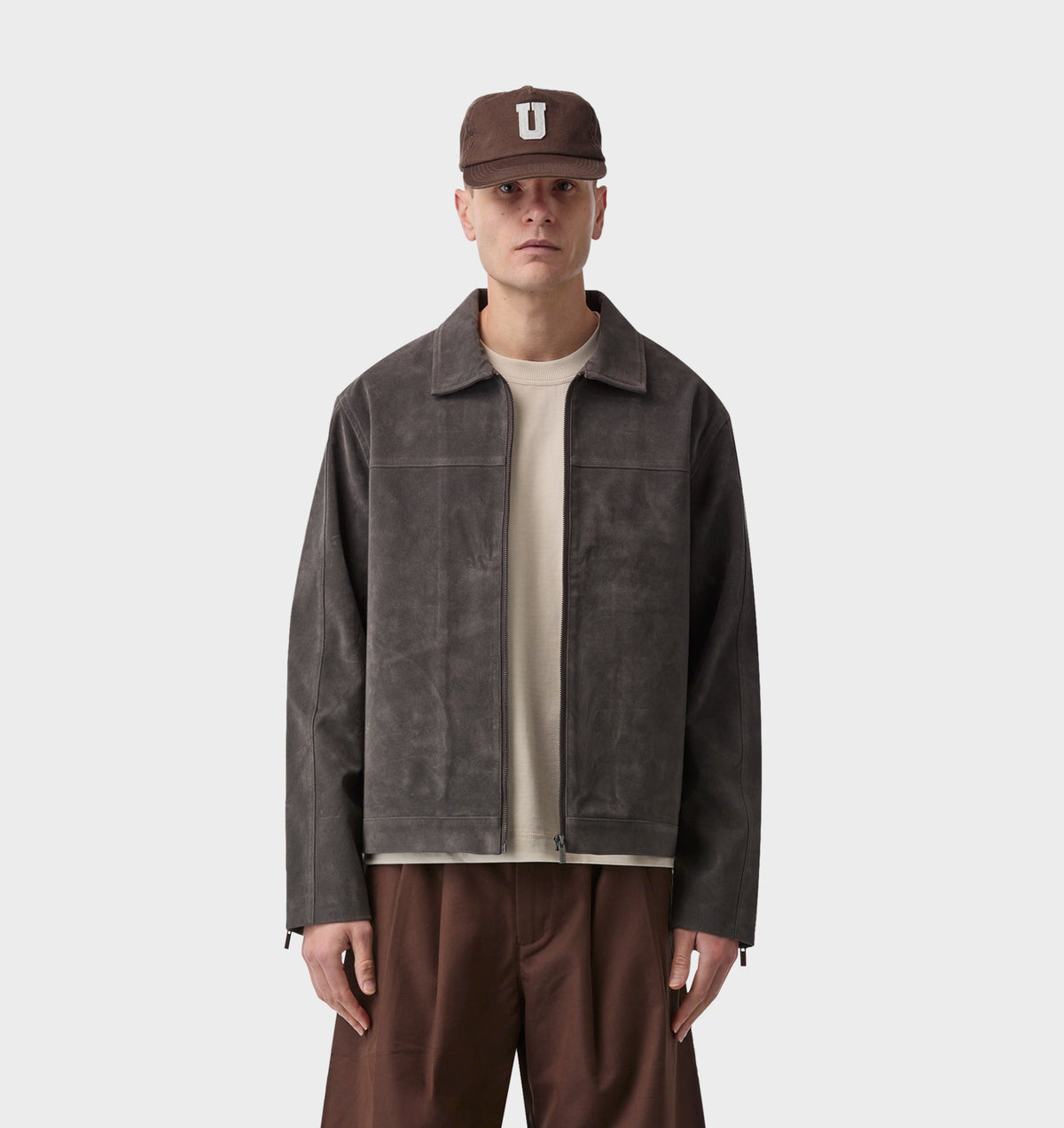 Mason Suede Jacket - Charcoal