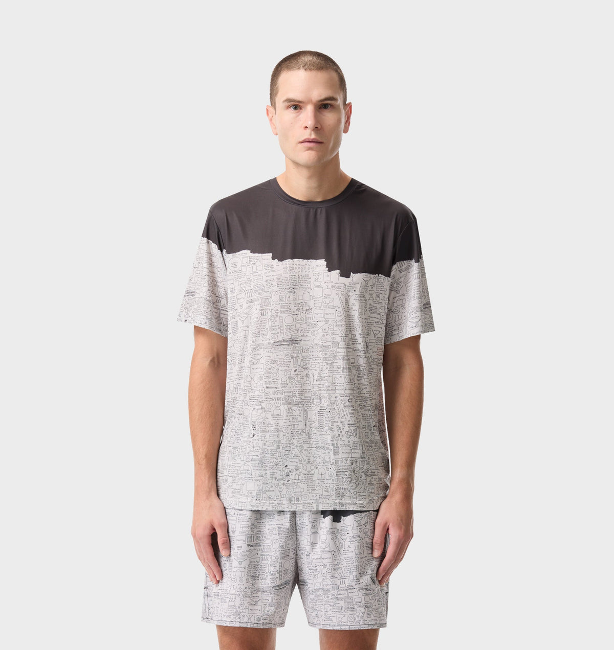 Basquiat Pegasus Active Classic Tee - Off White / Charcoal