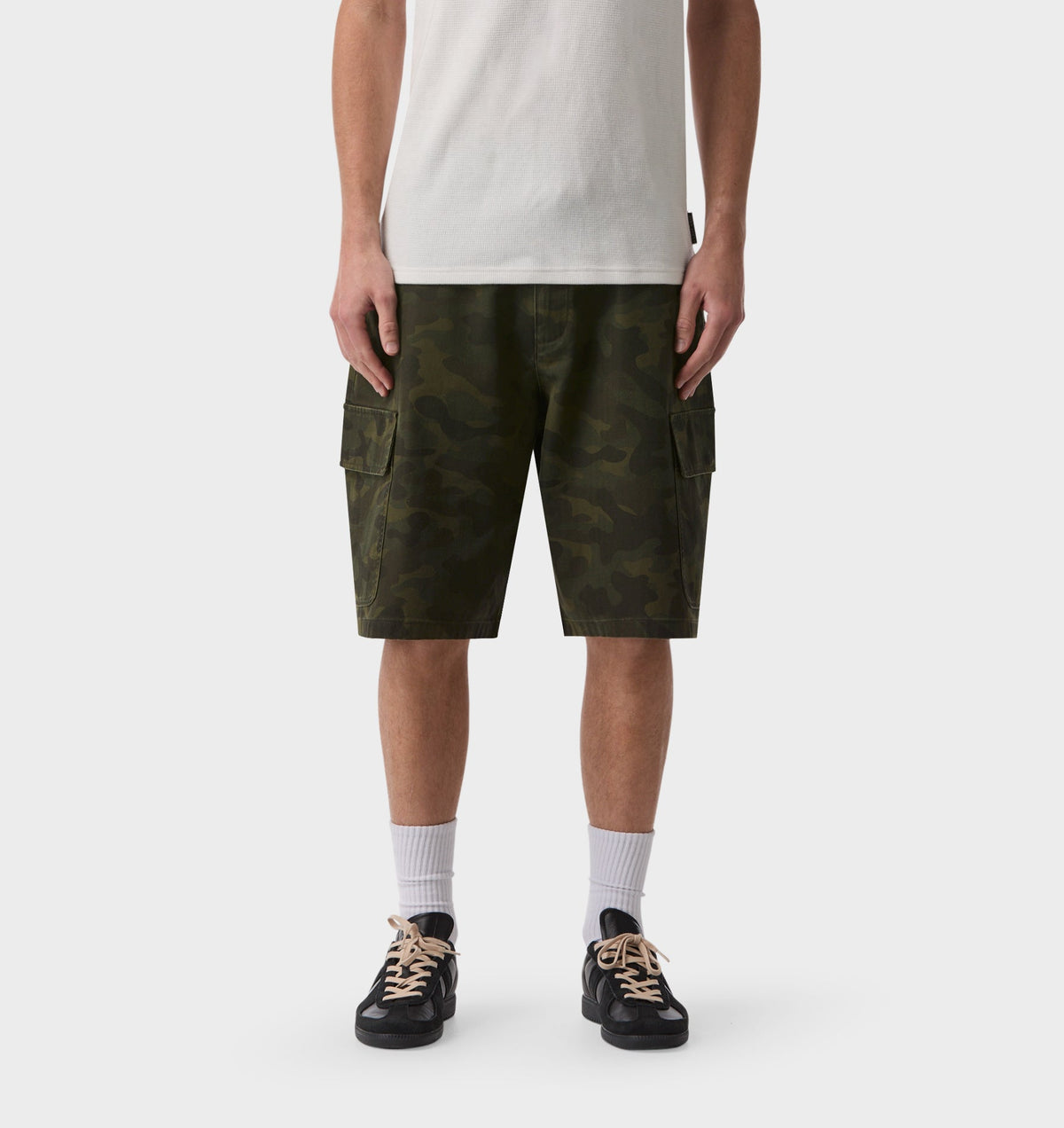 Canvas Cargo Short - Woodland Camo