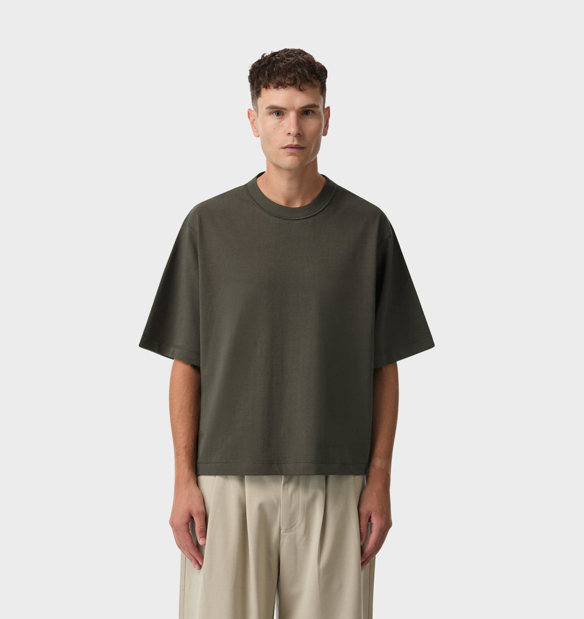 Crop Box Tee - Flint Grey