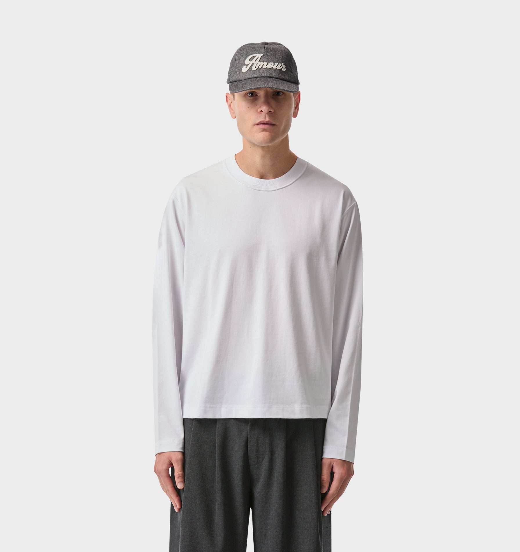Crop Box LS Tee - White