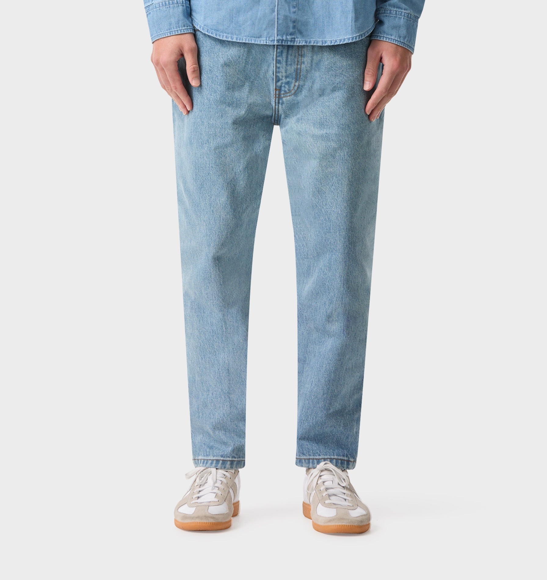 Cropped 90s Denim - Washed Vintage Blue