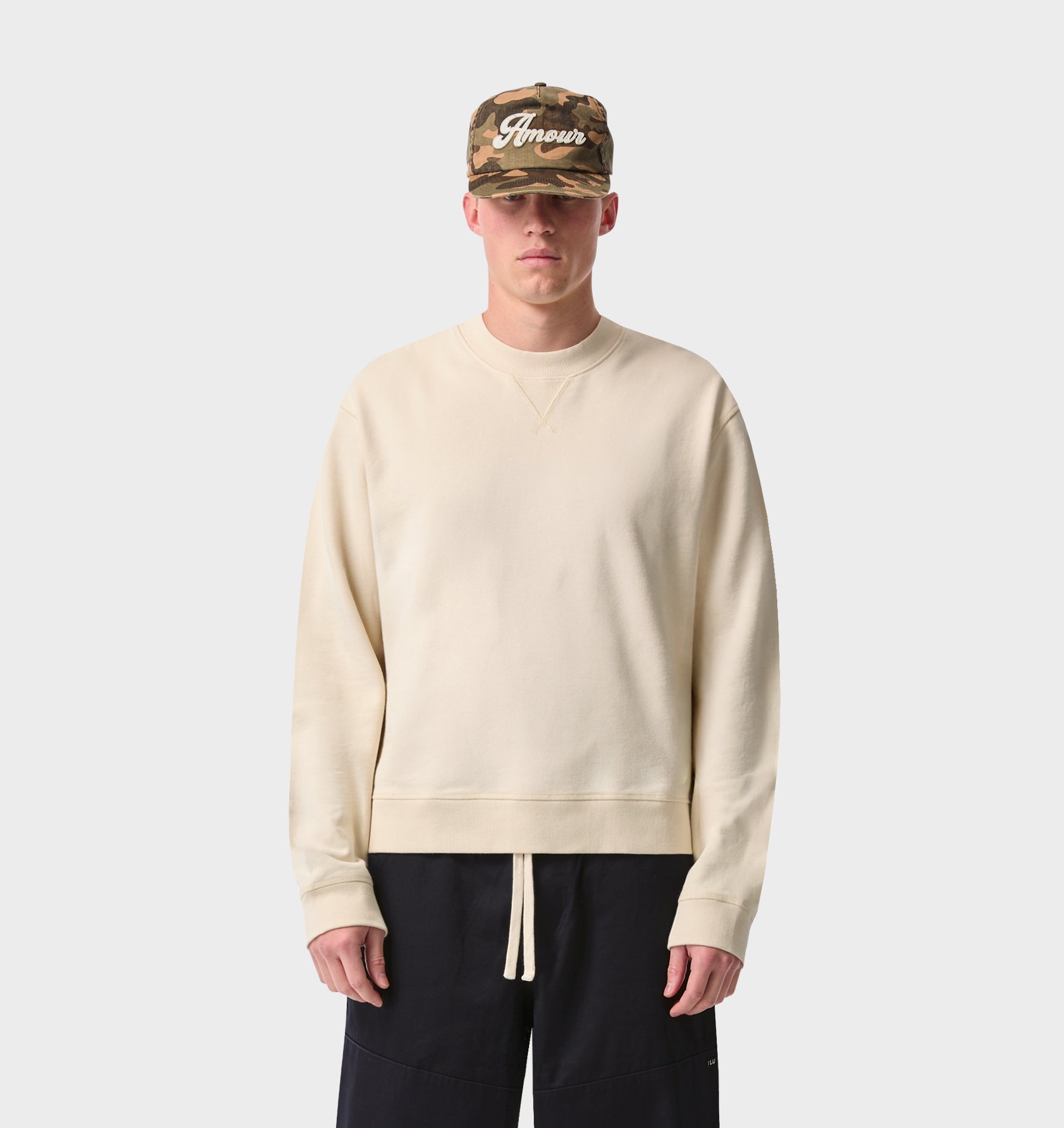 Crop Oversized Crew - Off White