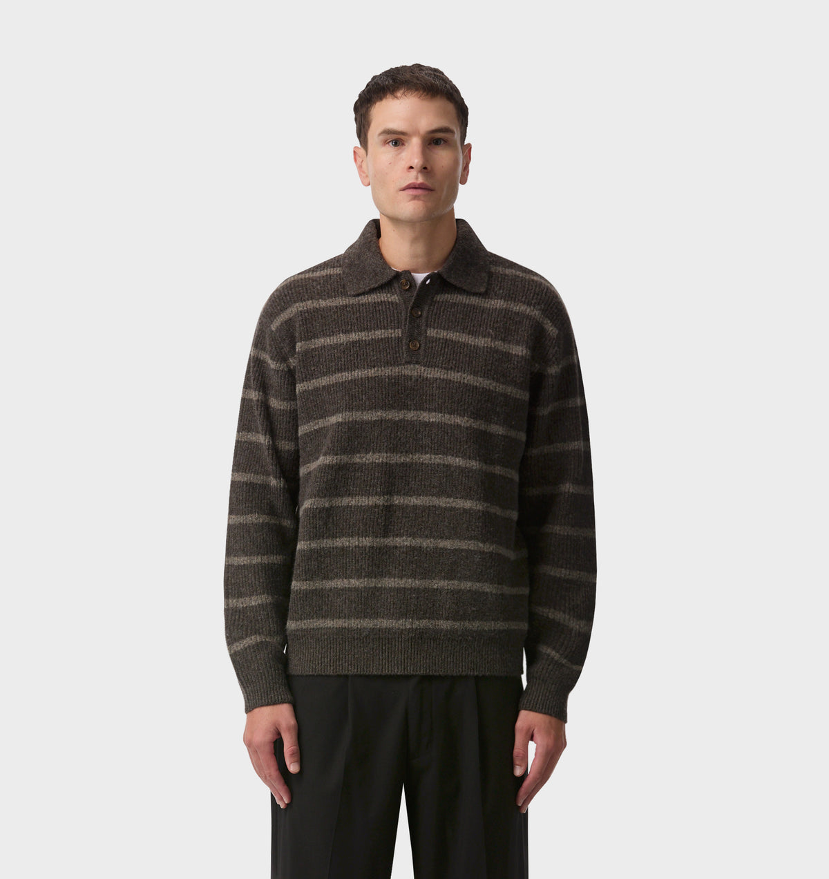 Knit Aldern Striped Pullover - Brown Stripe