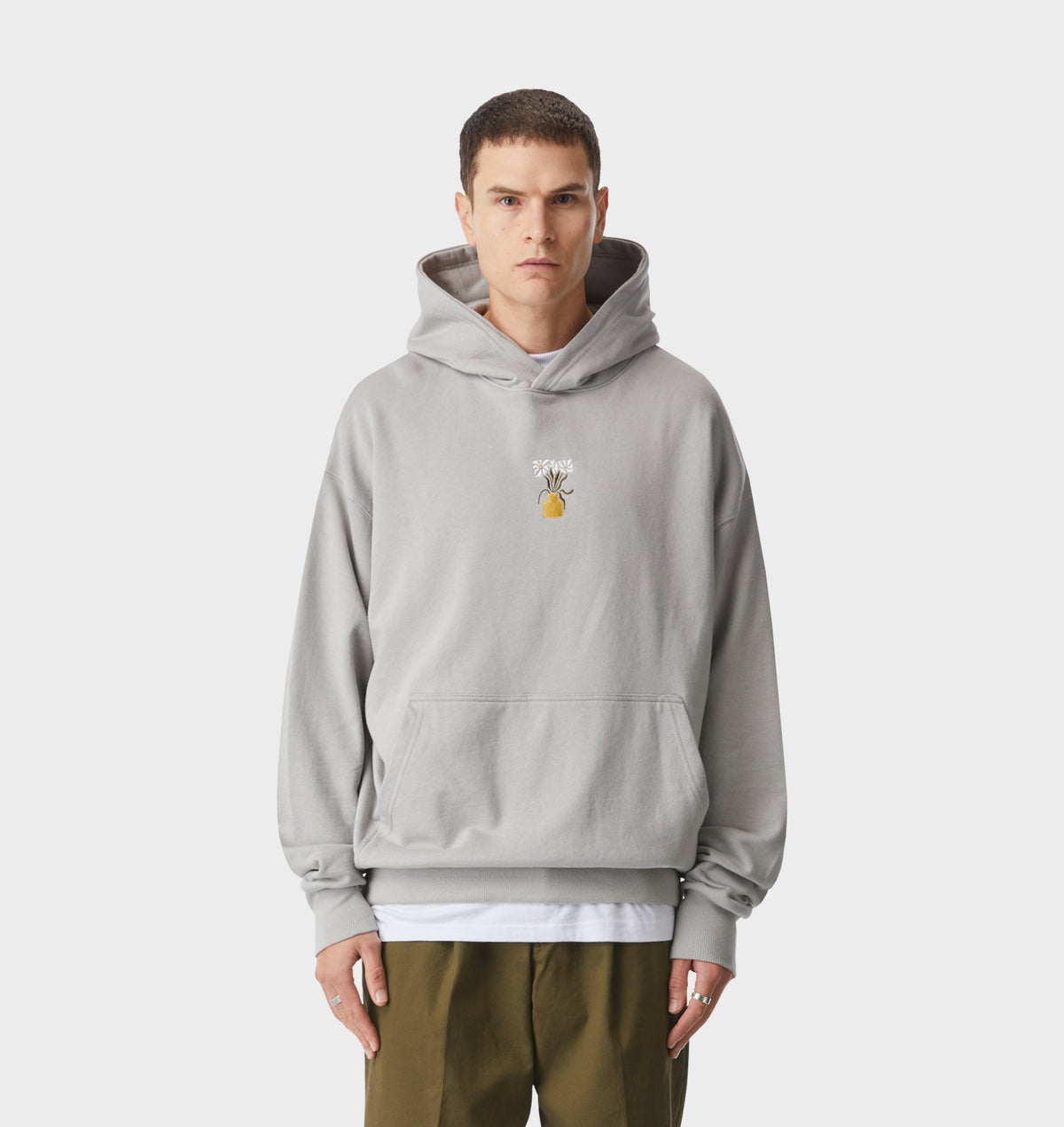 Floral Box Hood - Light Grey