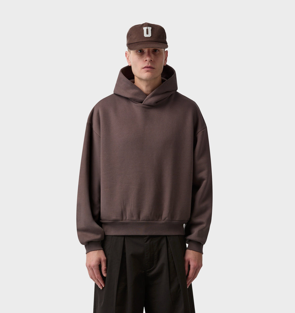 Heavy Crop Box Hood - Dusky Brown