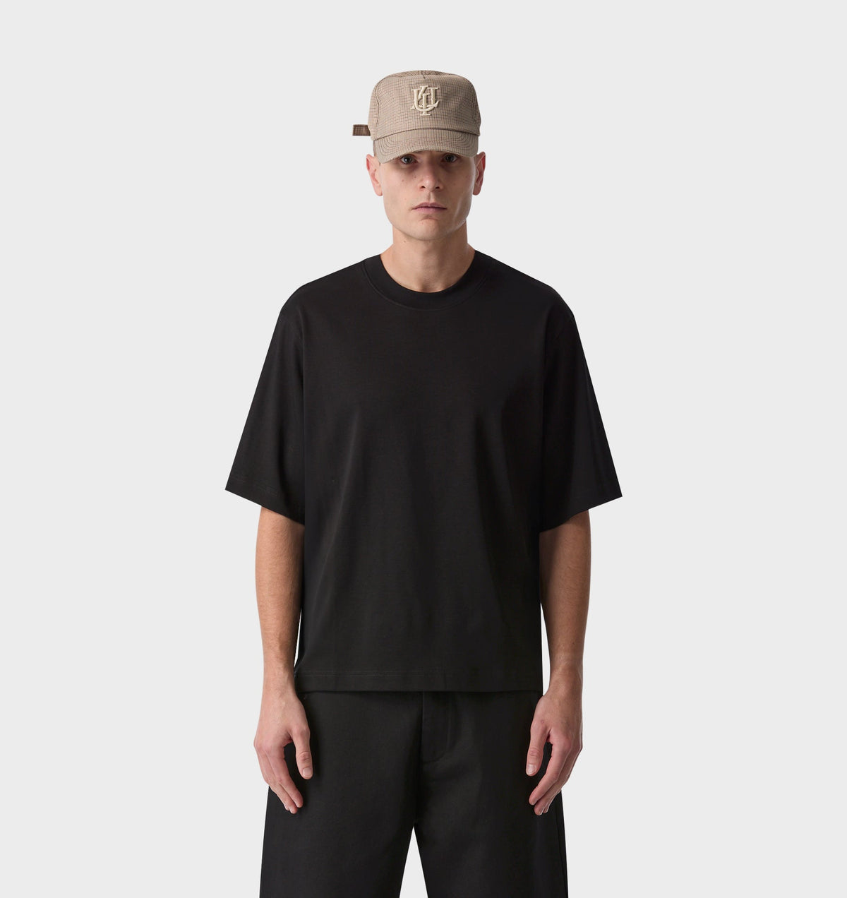 Interlock Crop Box Tee - Black