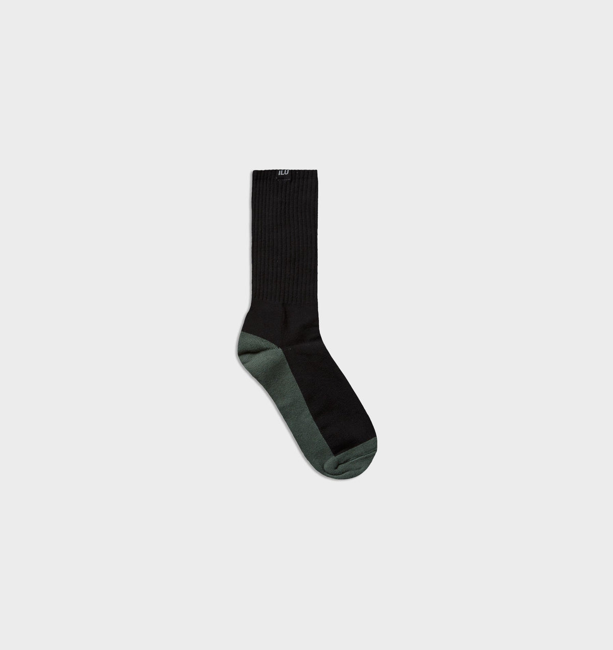 Panelled Sock - Black/Smokey Green