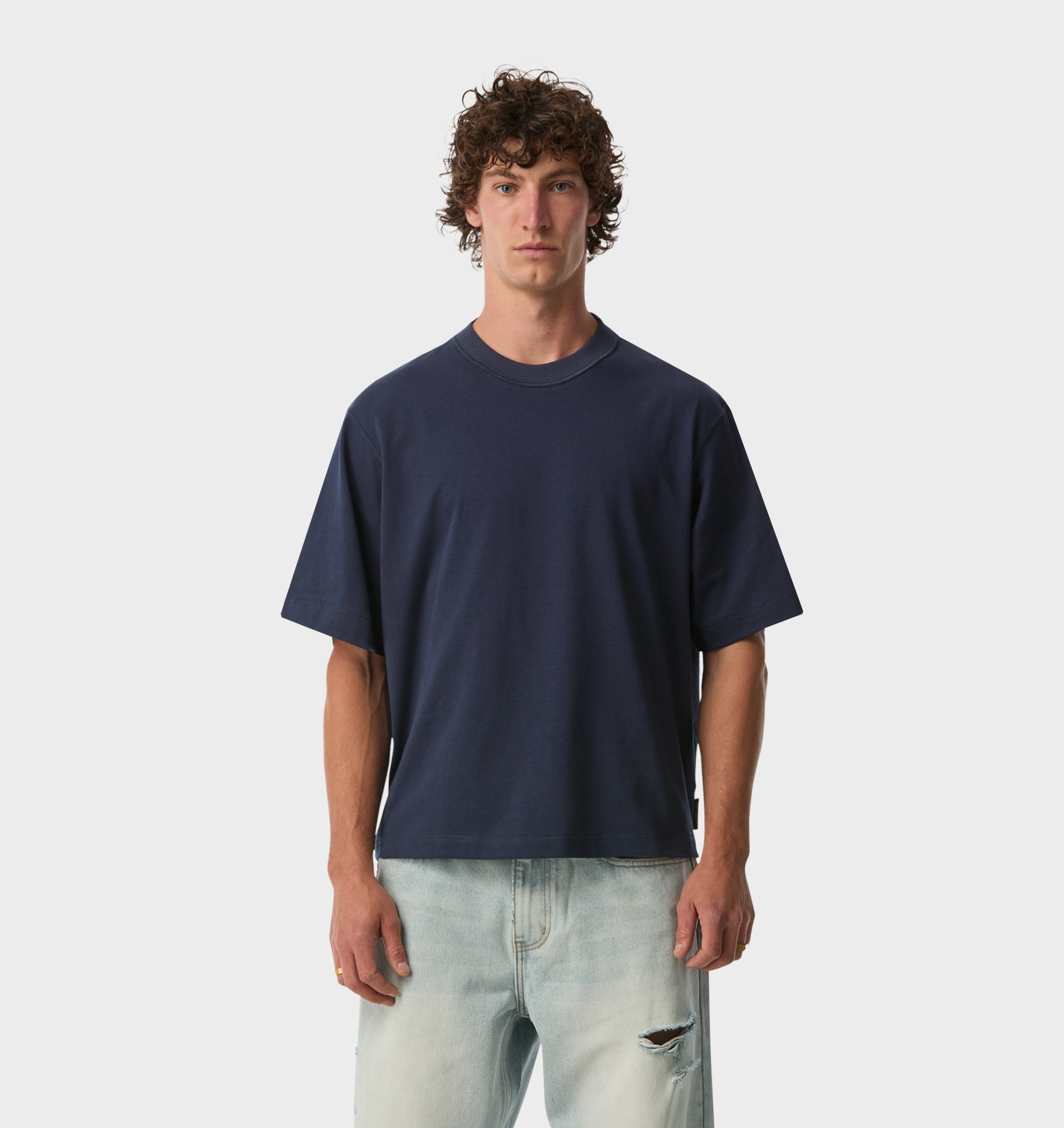 Crop Box Tee - Indigo