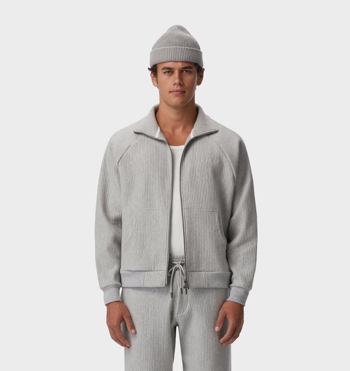 Zip Through Tottenham Pullover - Vintage Grey