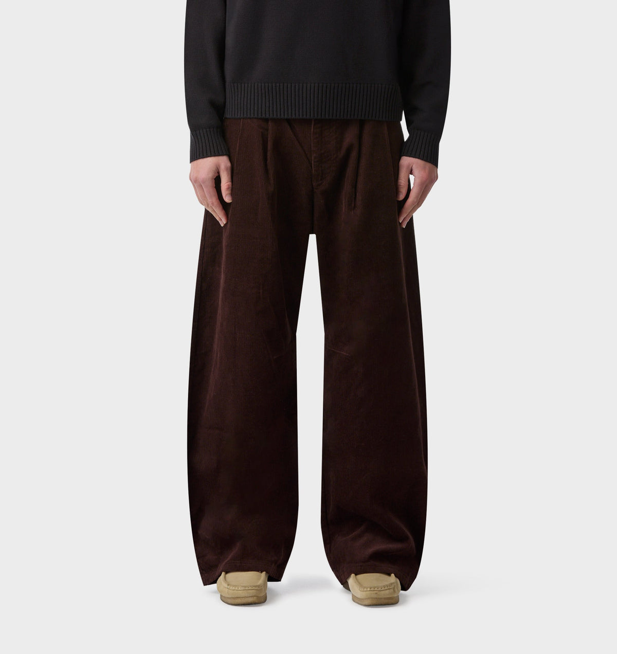 Balloon Pleat Pant - Espresso Cord