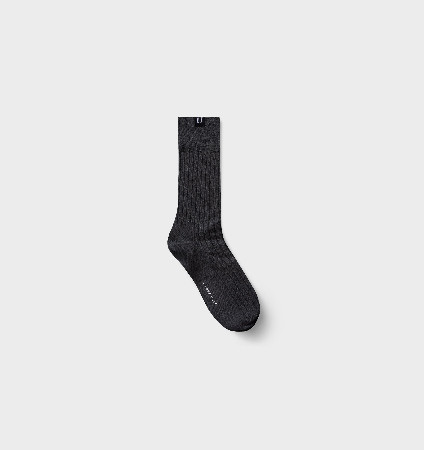 Ribbed Sock -  Charcoal Marle