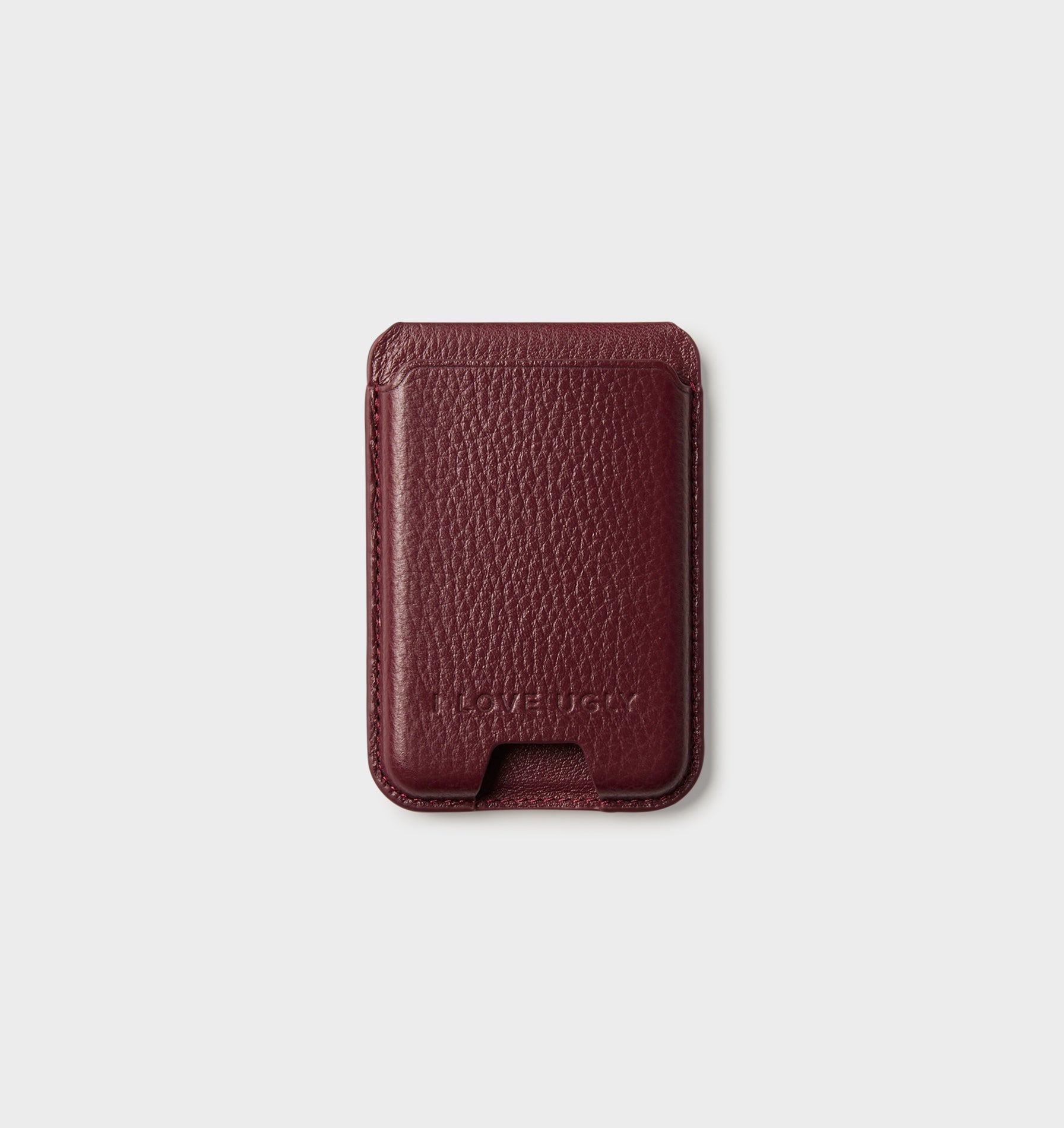 MagSafe Leather Card Holder - Burgundy