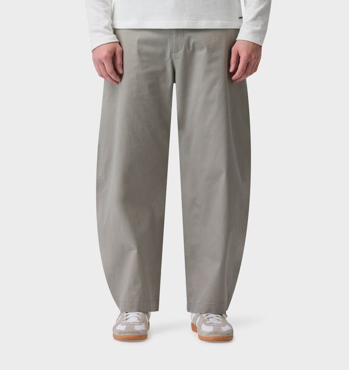 Barrel Leg Pant - Light Grey