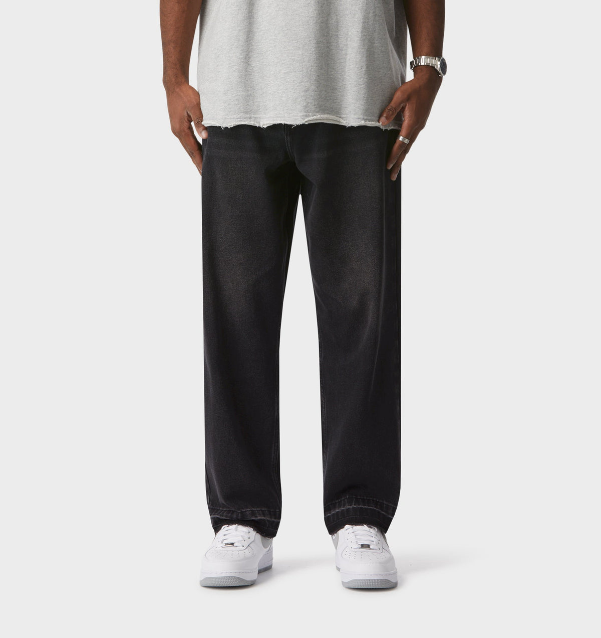 Distressed Edgar Denim - Faded Black