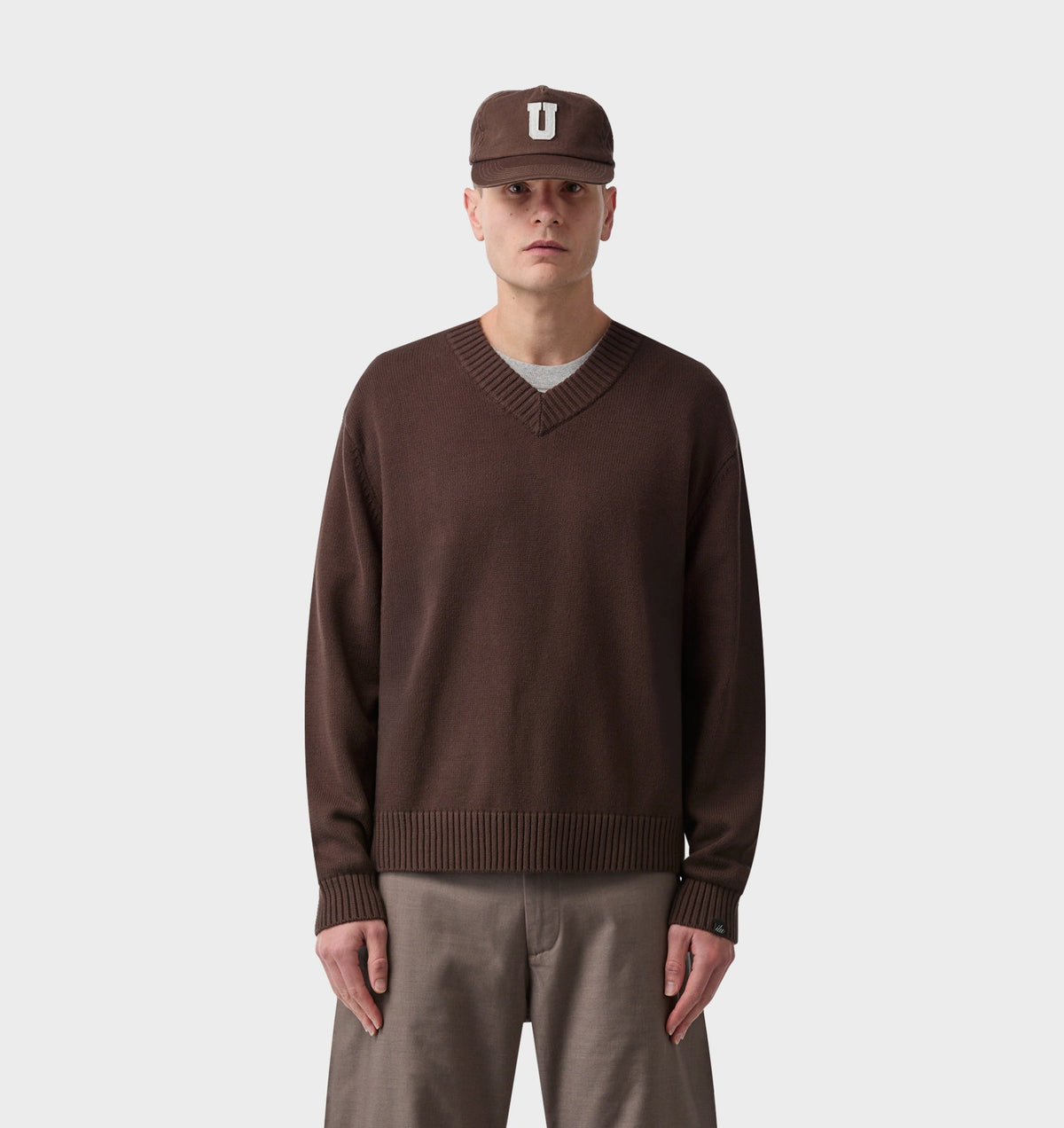 V Neck Sweater - Espresso