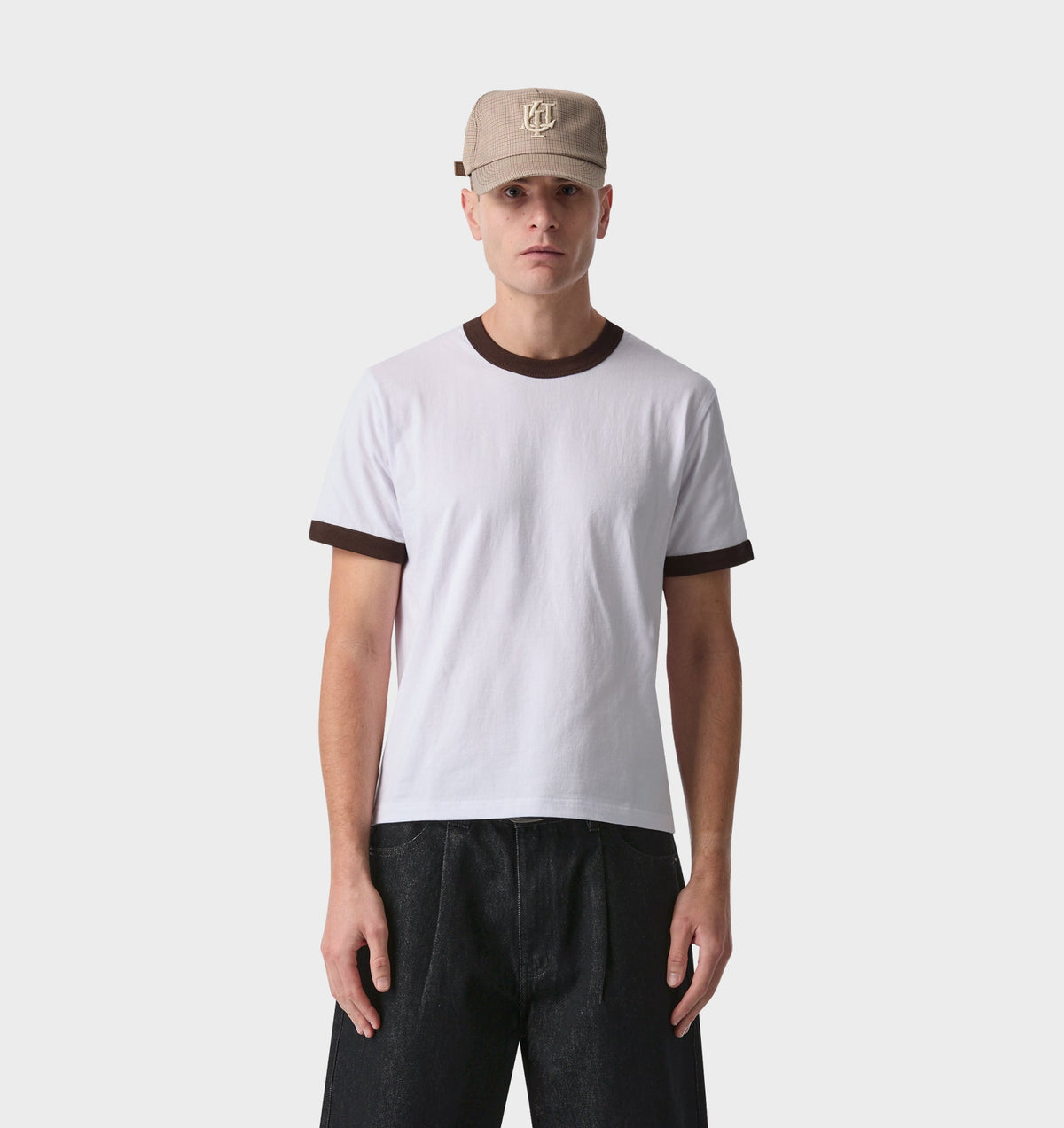 Muscle Ringer Tee - White/Espresso