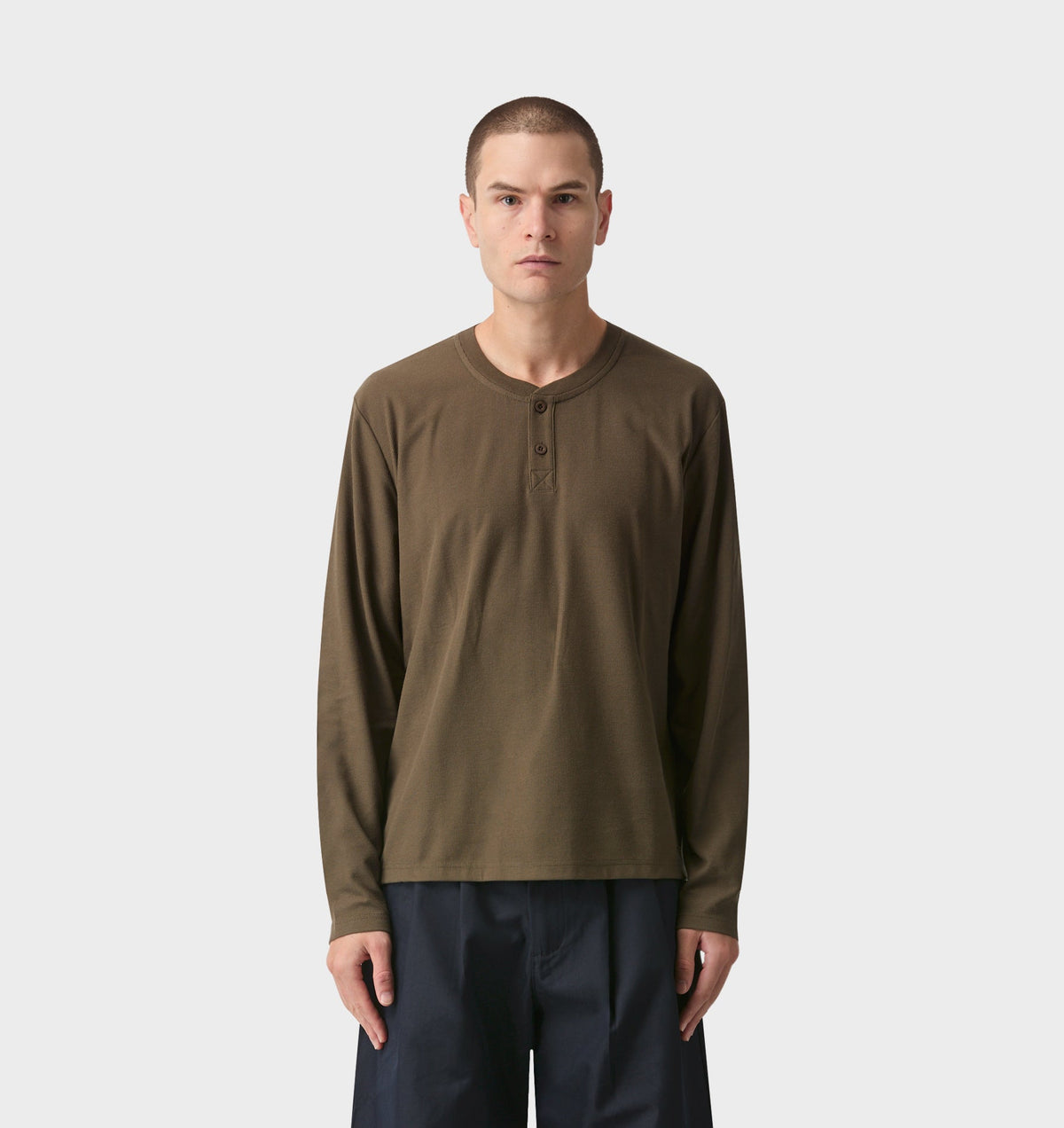 Henley L/S Tee - Olive