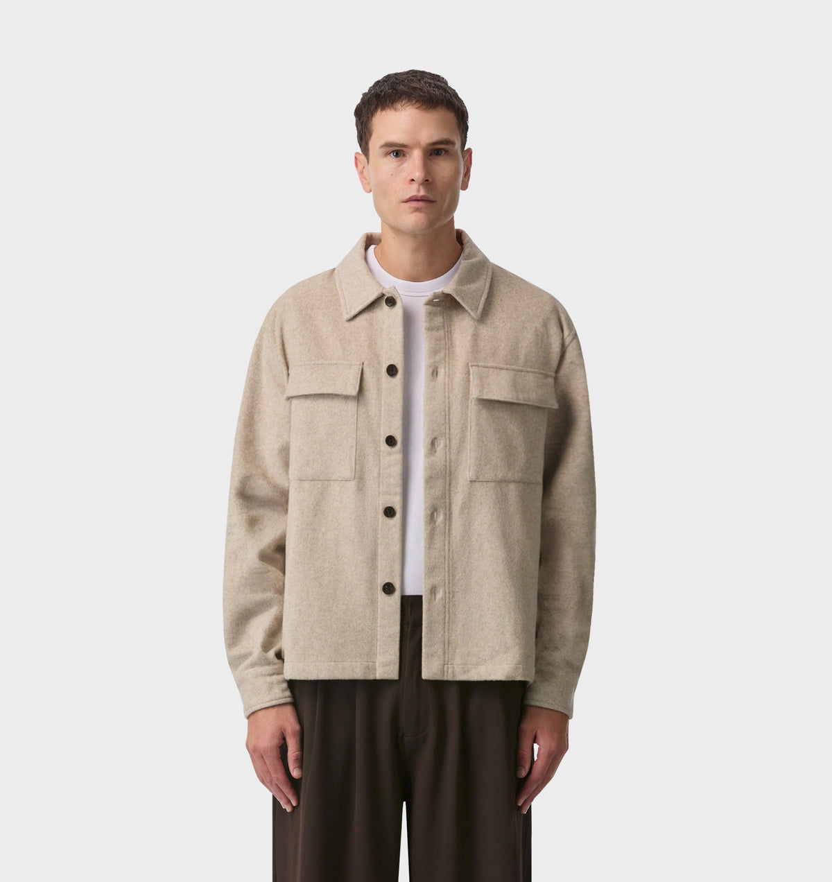 Wool Overshirt - Oatmeal