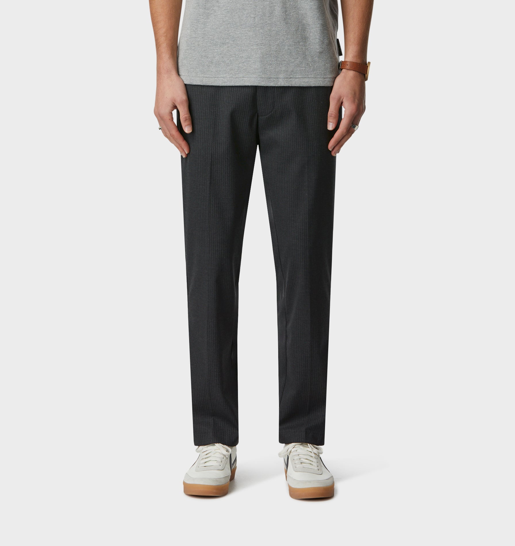 Smart Slim Kobe Pant - Tall - Charcoal Pinstripe