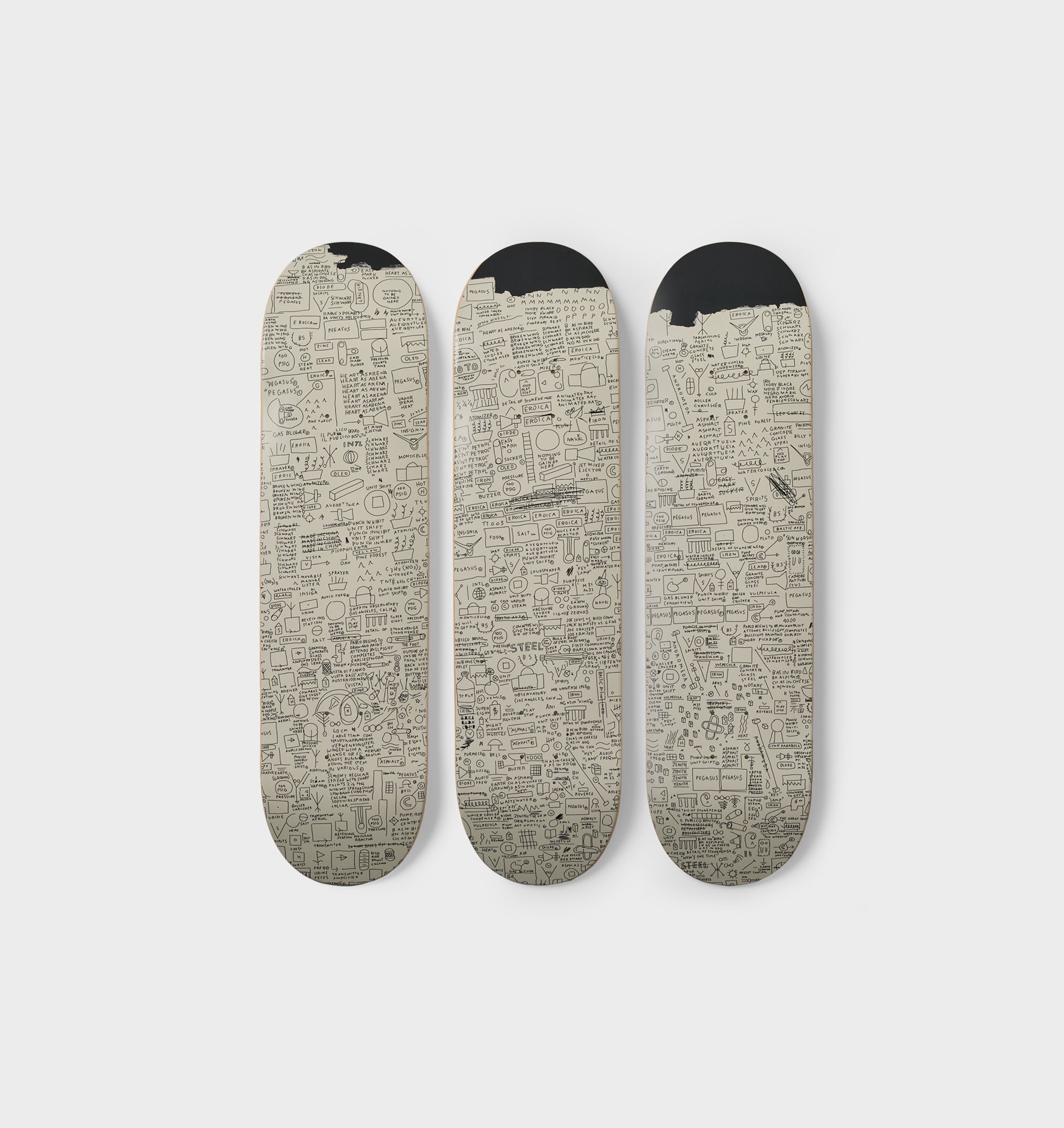 Basquiat Pegasus Skate Decks (3 pack) - White/Black
