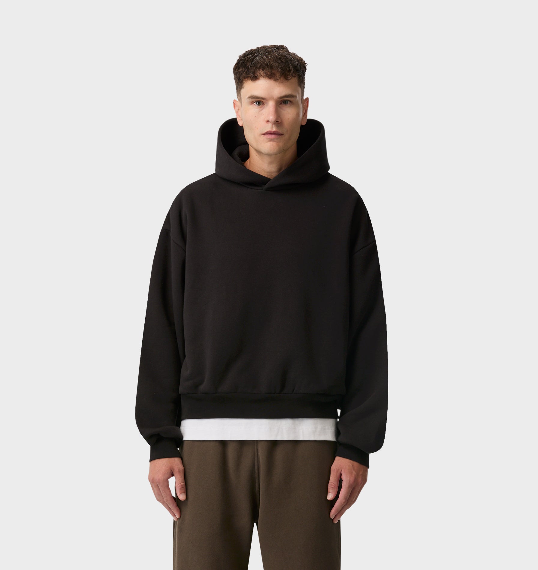 Heavy Crop Box Hood - Black
