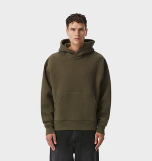 Textured Enzo Cropped Hood - Moss