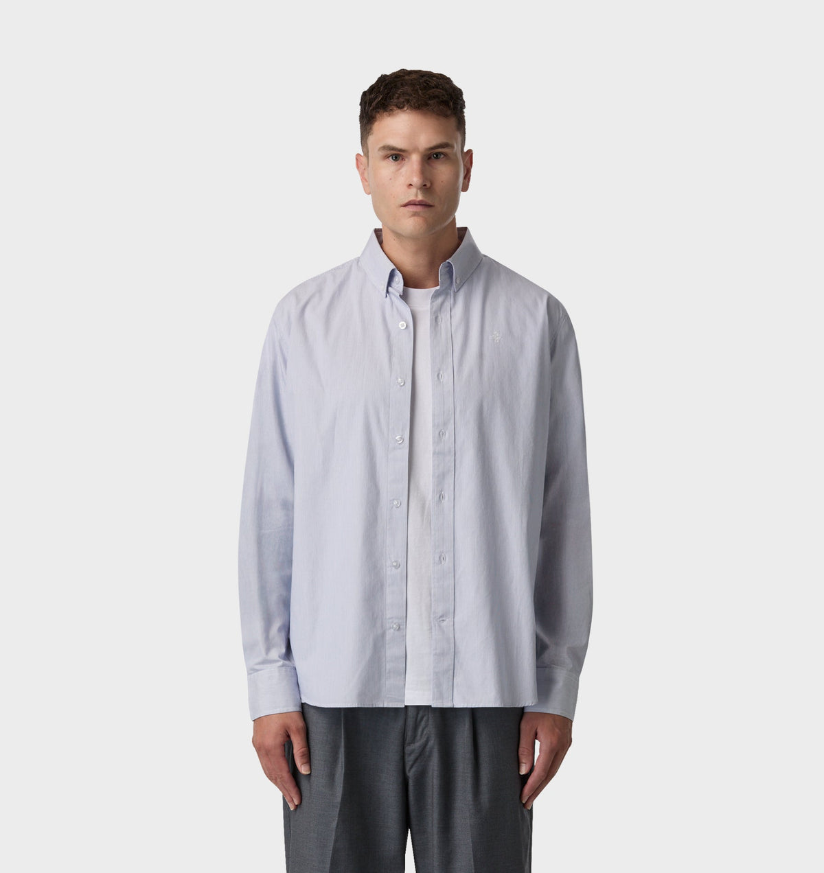 Ralph LS Shirt - Blue Micro Stripe