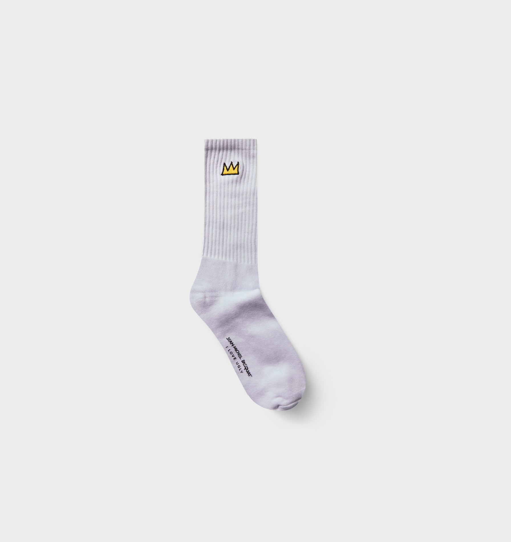 Basquiat Crown Basic Sock - White