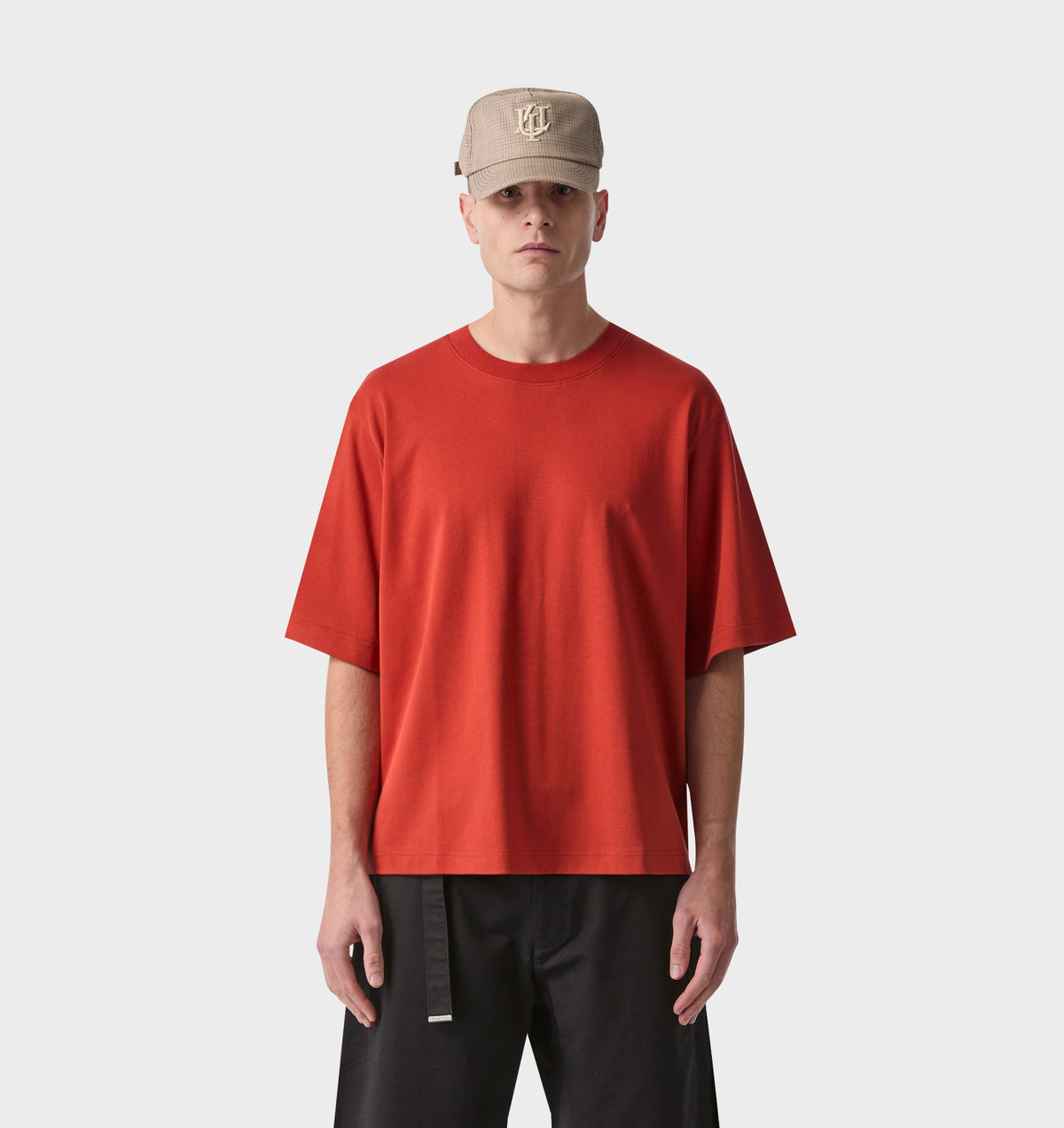 Interlock Crop Box Tee - Brick Red