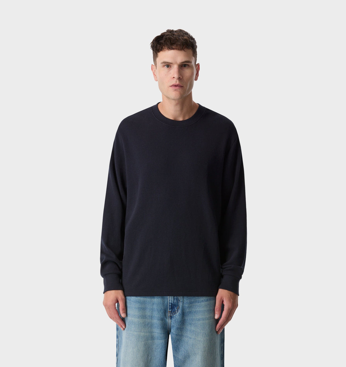 Waffle LS Tee - Midnight Navy