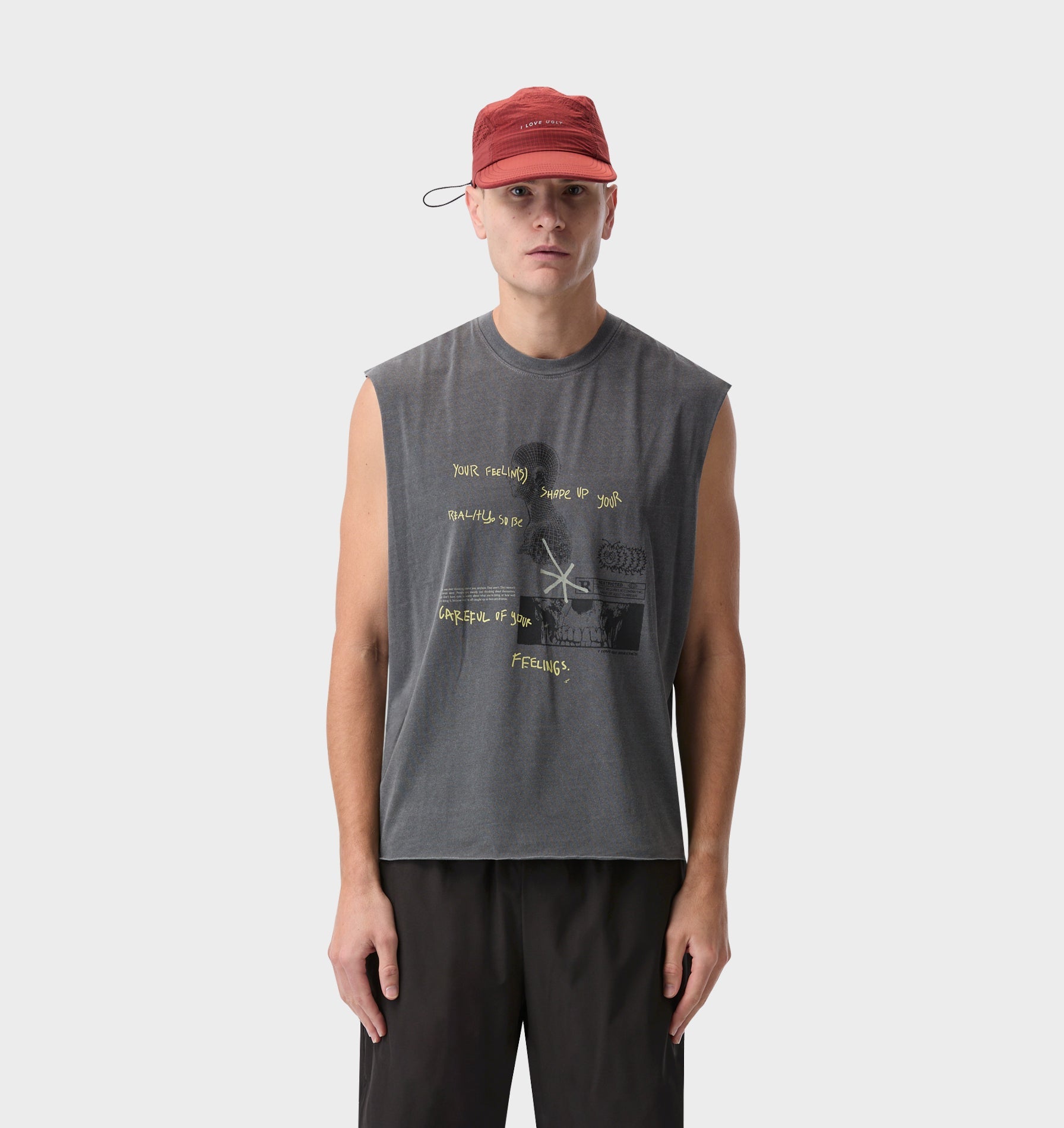 State Of Mind Cotton Crop Tank - Washed Black