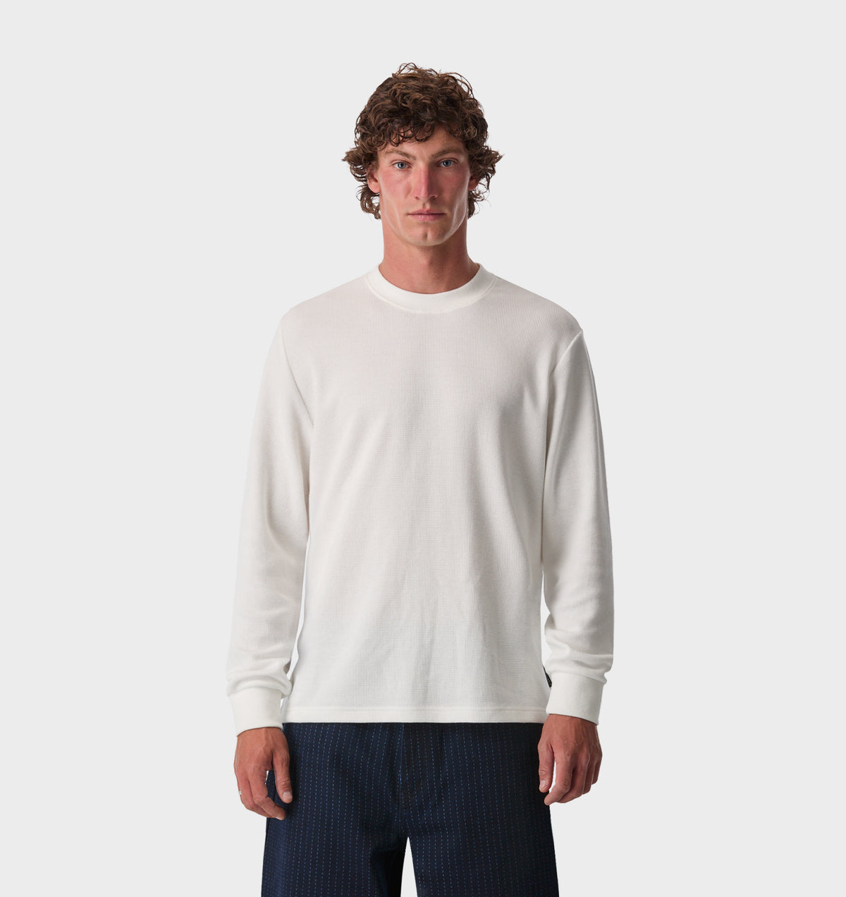 Waffle LS Tee - White