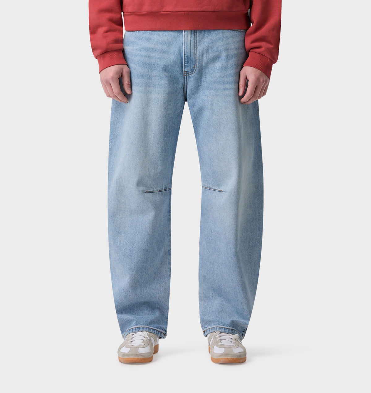 Barrel Leg Denim - Faded Blue