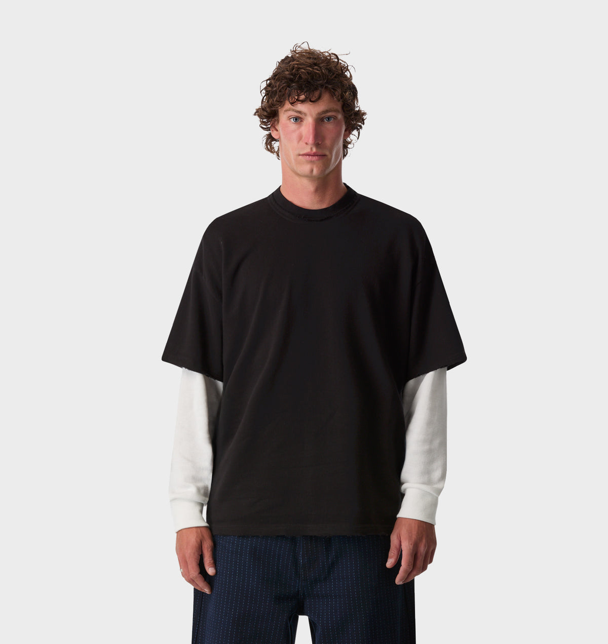 Raw Hem Heavy Box Tee 2.0 - Black