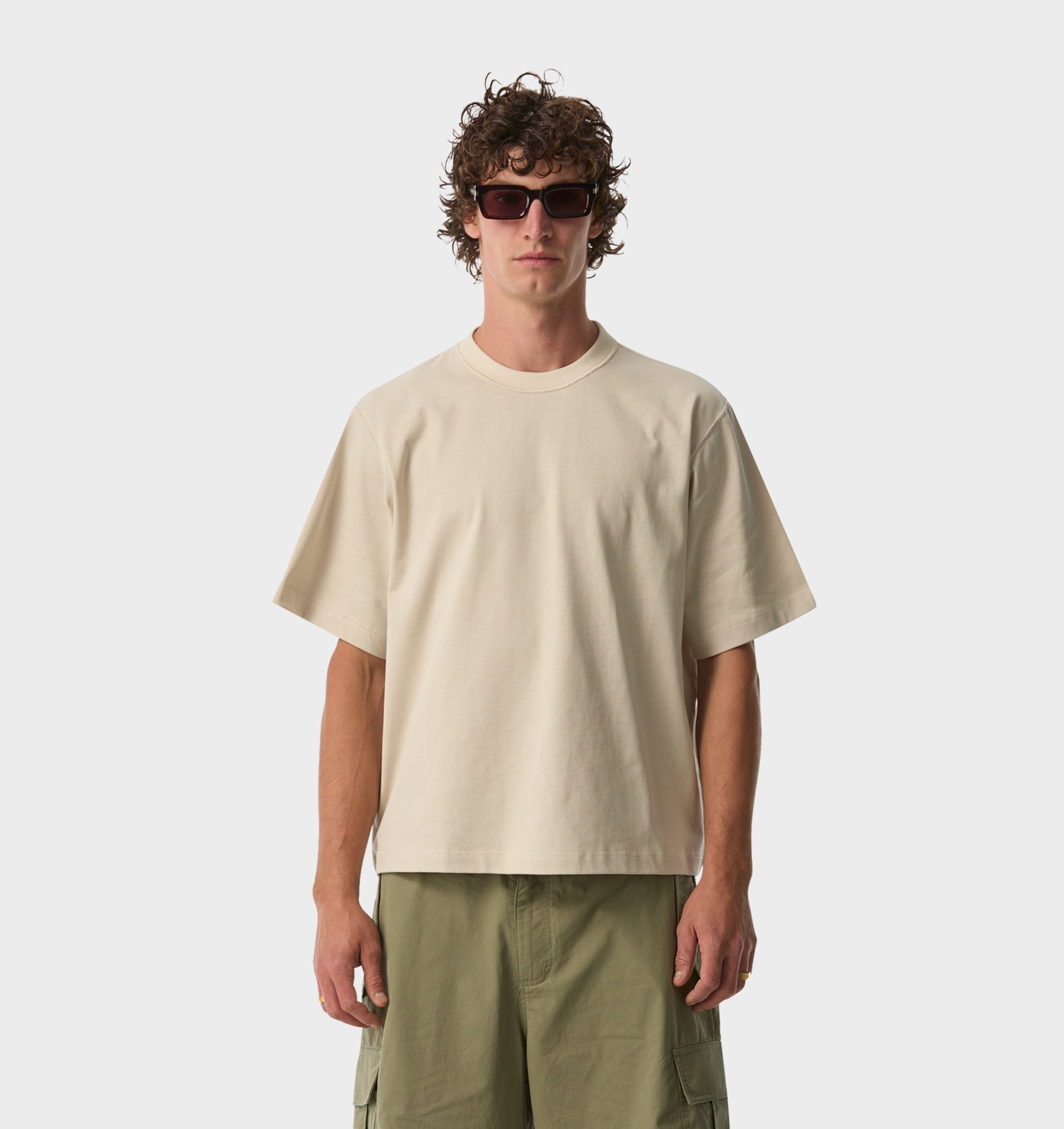 Crop Box Tee - Sandstone
