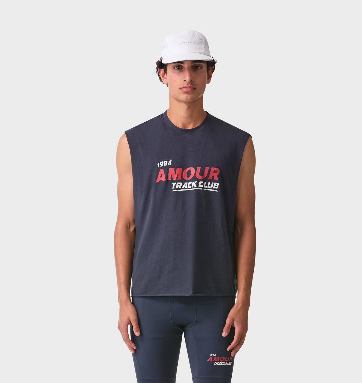 Track Club Crop Tank - Washed Navy