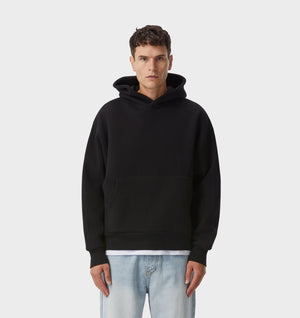 Textured Enzo Cropped Hood - Black