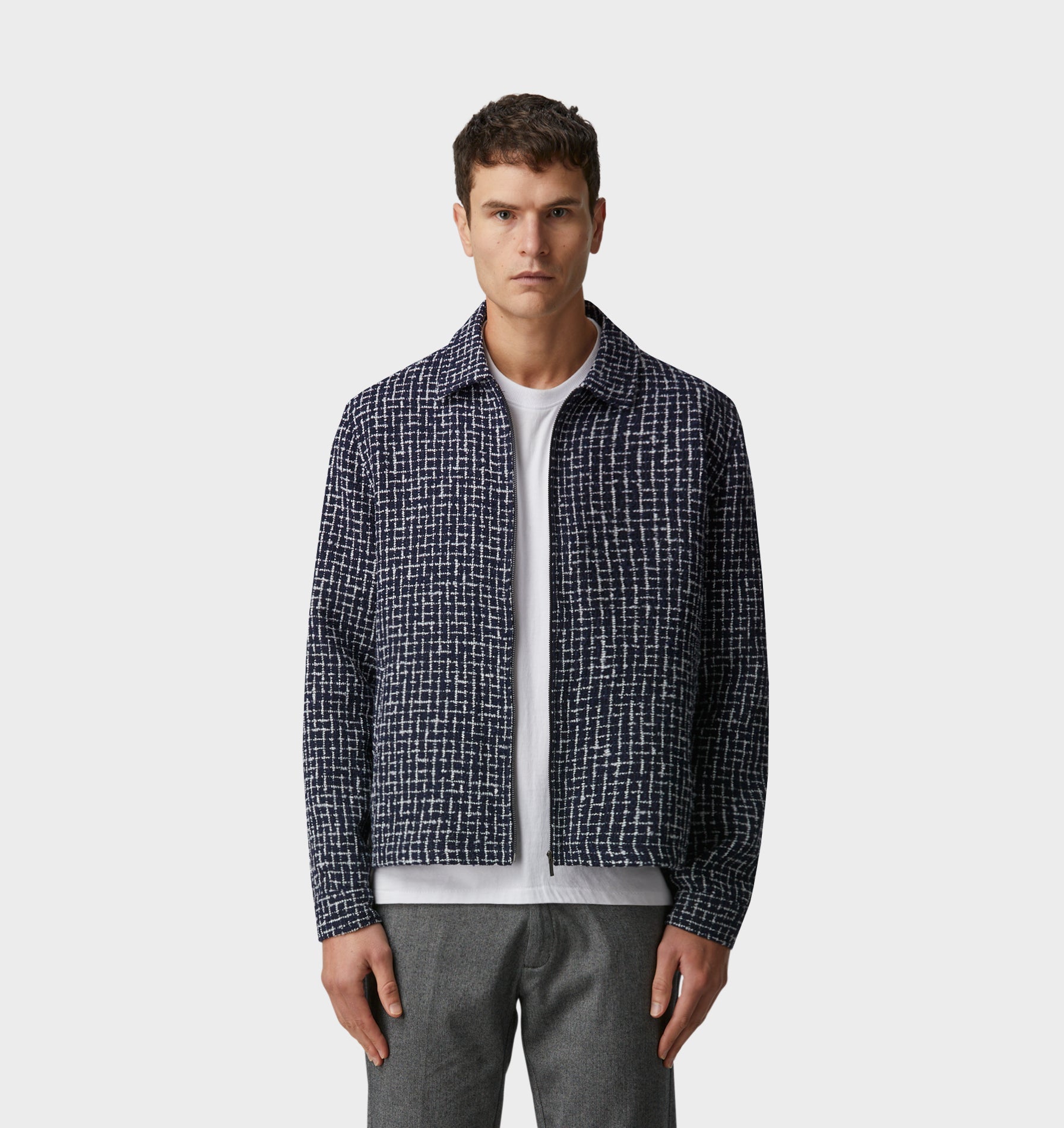 Boucle Poker Jacket - Navy/White Check