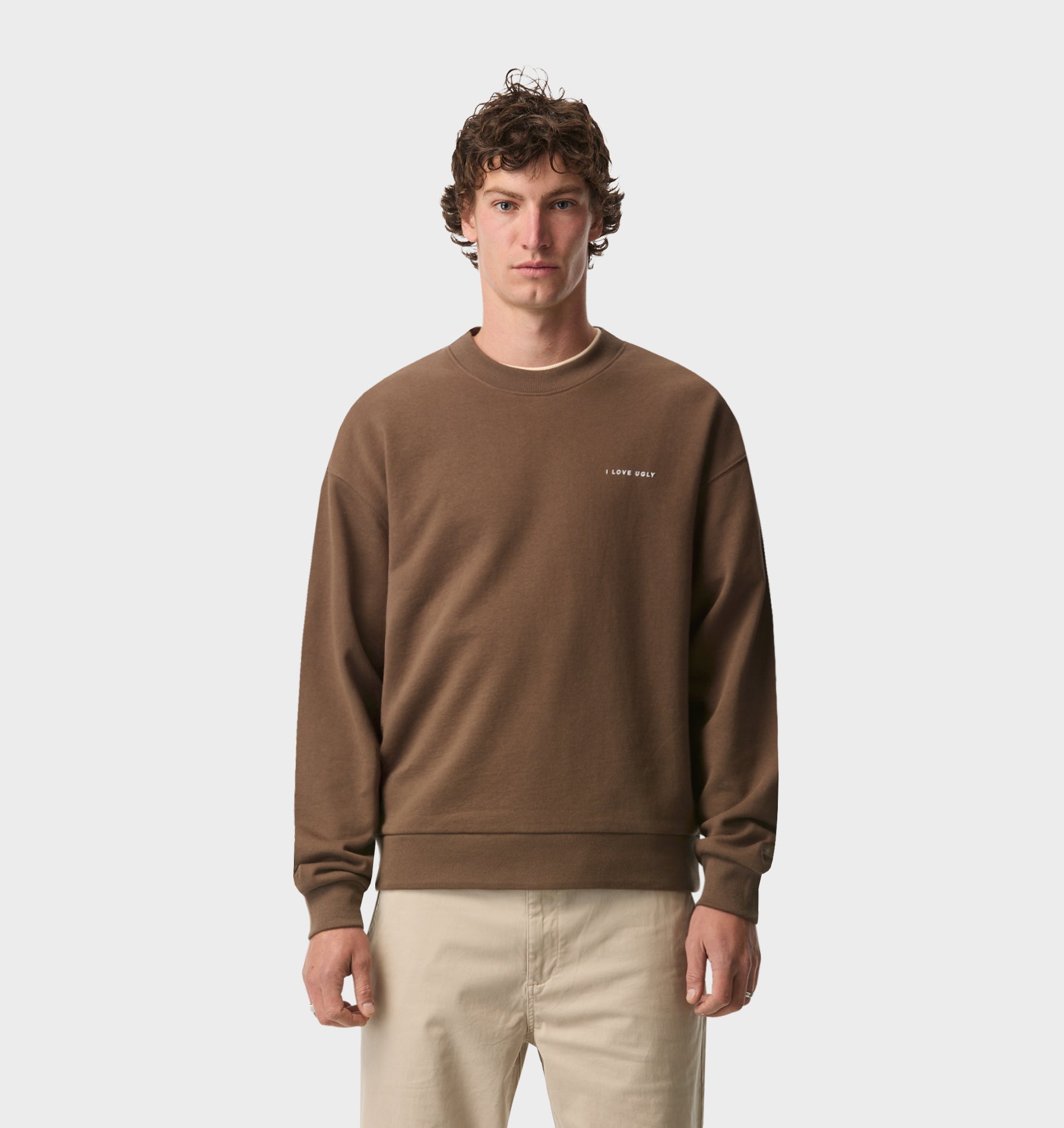 Oversized Crew - Fossil Brown