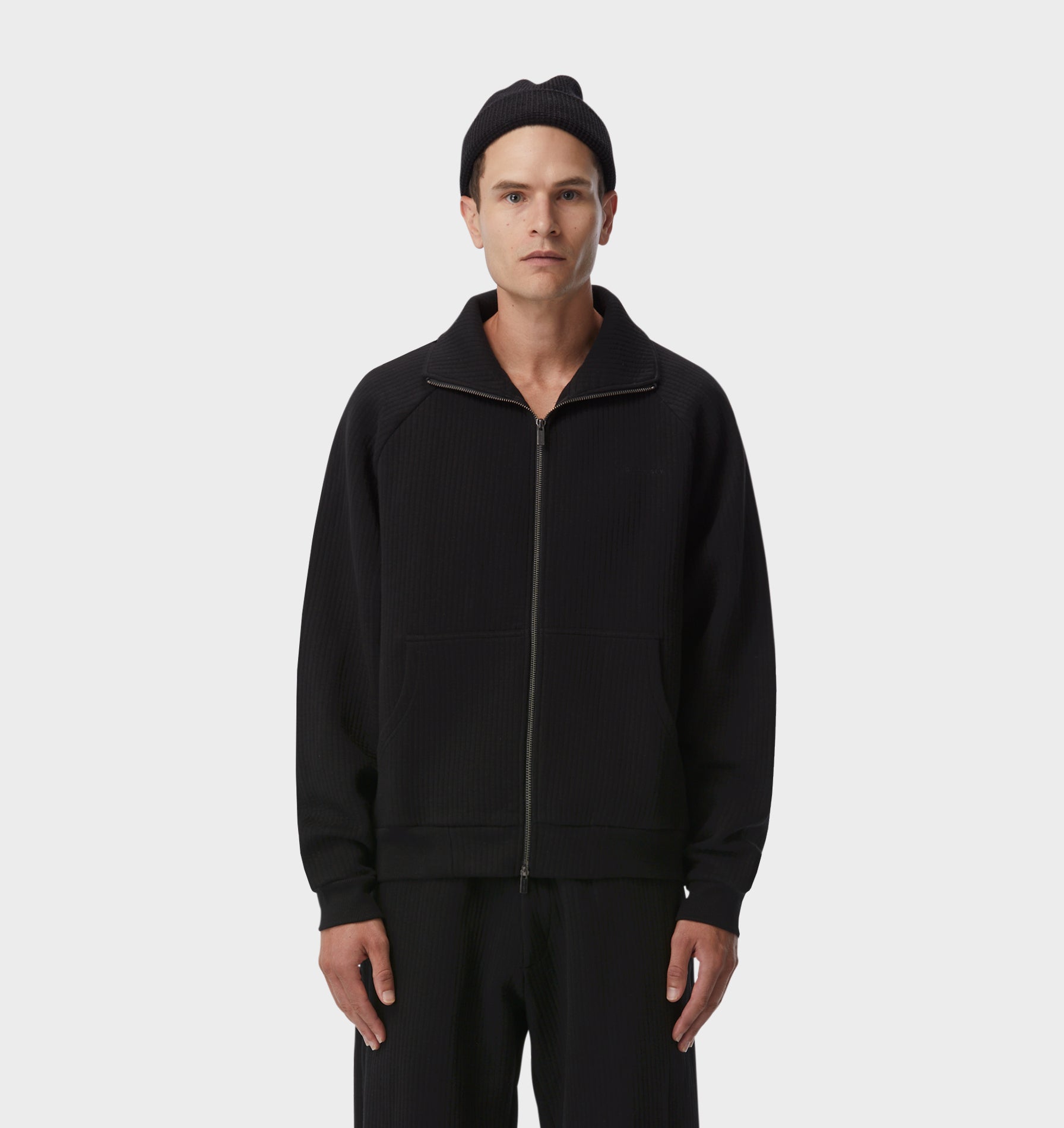 Zip Through Tottenham Pullover - Black