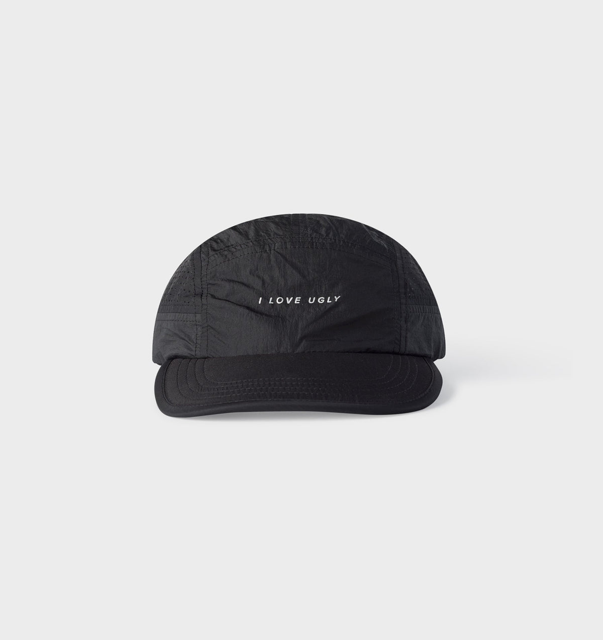Active 5 Panel Cap - Black Crinkle